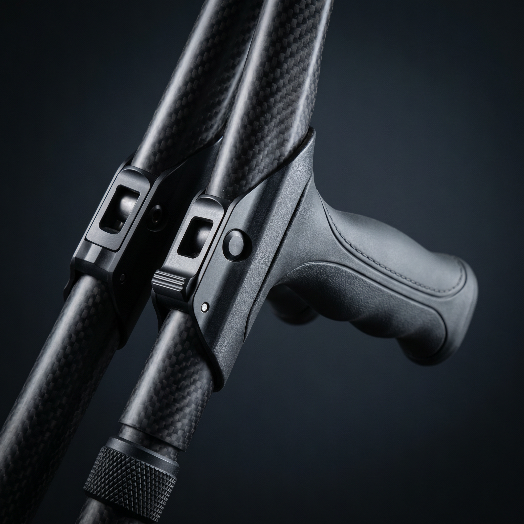 Acuity PrecisionGrip Carbon Fiber Forearm Crutches (Pair) — detail view